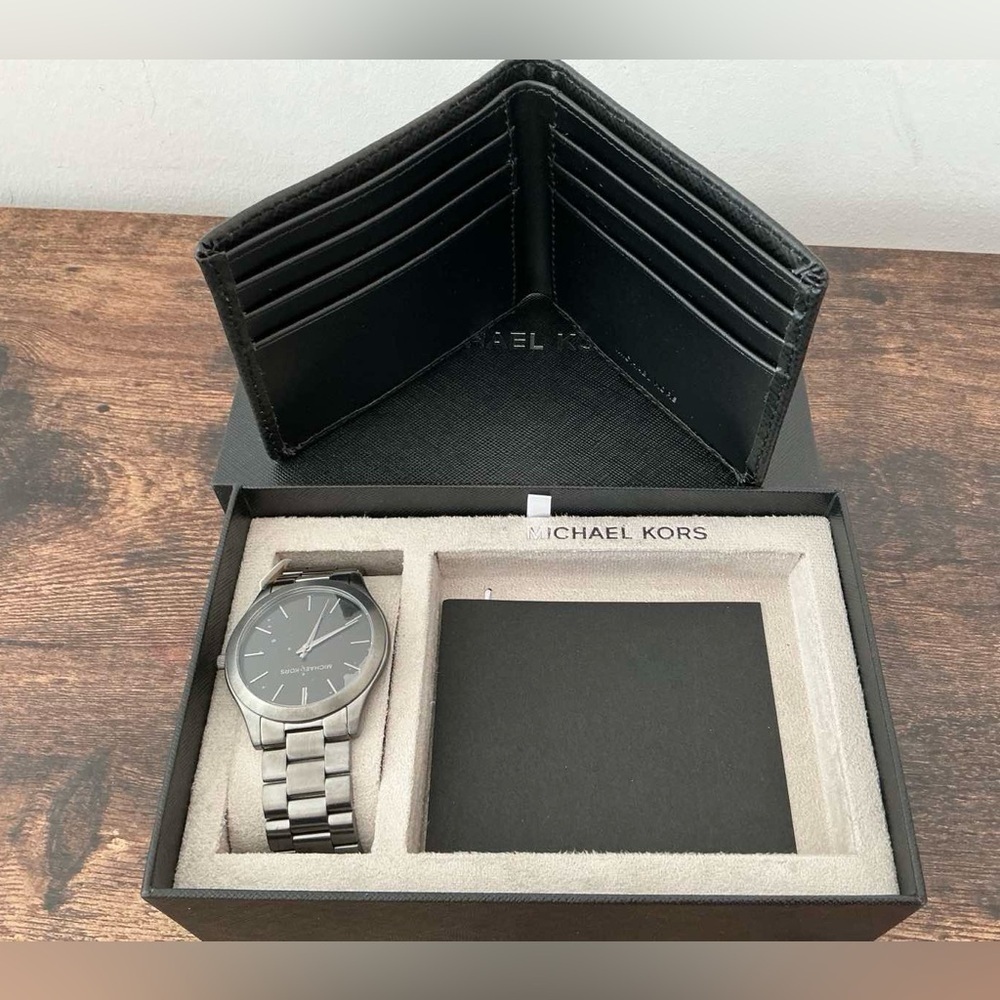 Michael Kors MK1044 Mens Slim Runway Watch and Wallet Gift Set - Picture 7 of 7